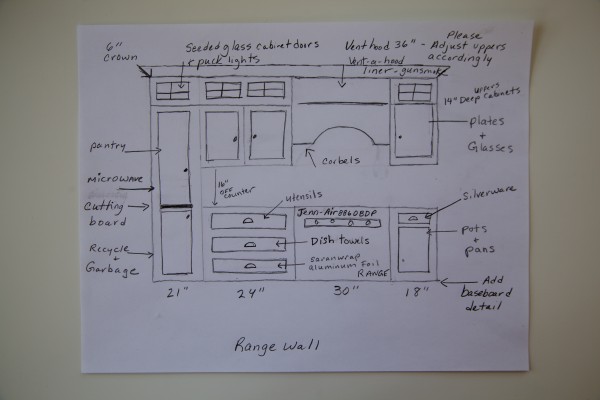 Sharon's kitchen cabinet sketch 2