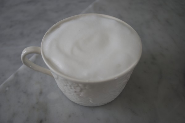 Froth on coffee cup