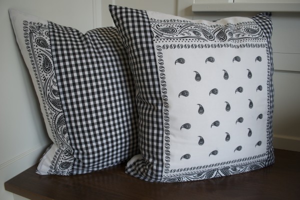 White w:black pillows